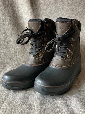 KHOMBU Men's Kenny Leather Duck Snow Boots Waterproof -20 Degrees Size 8